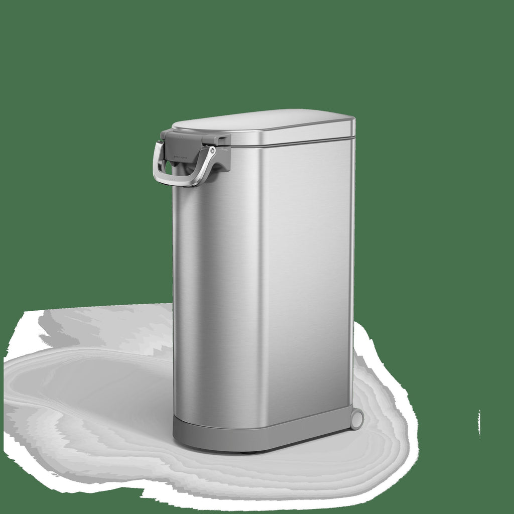 Pet Food Can - Brushed Stainless Steel w/ Grey Trim