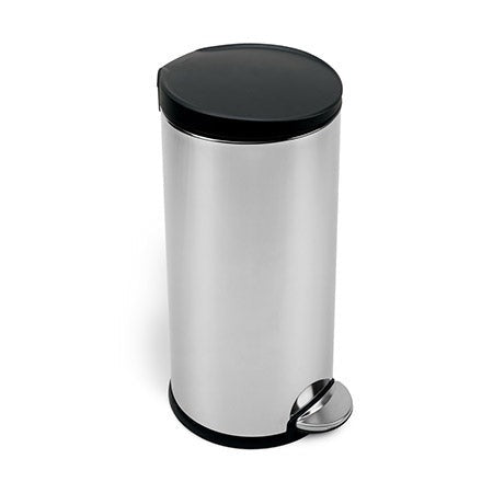 30L classic round step trash can with plastic lid