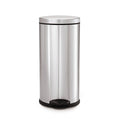 studio 30 litre round step can, brushed stainless steel