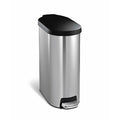 studio 45 litre slim step can, brushed stainless steel plastic lid