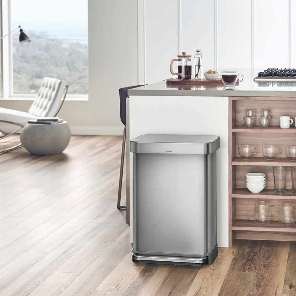55L Rectangular Step Can with Liner Pocket + Bonus 4.5L Step Can