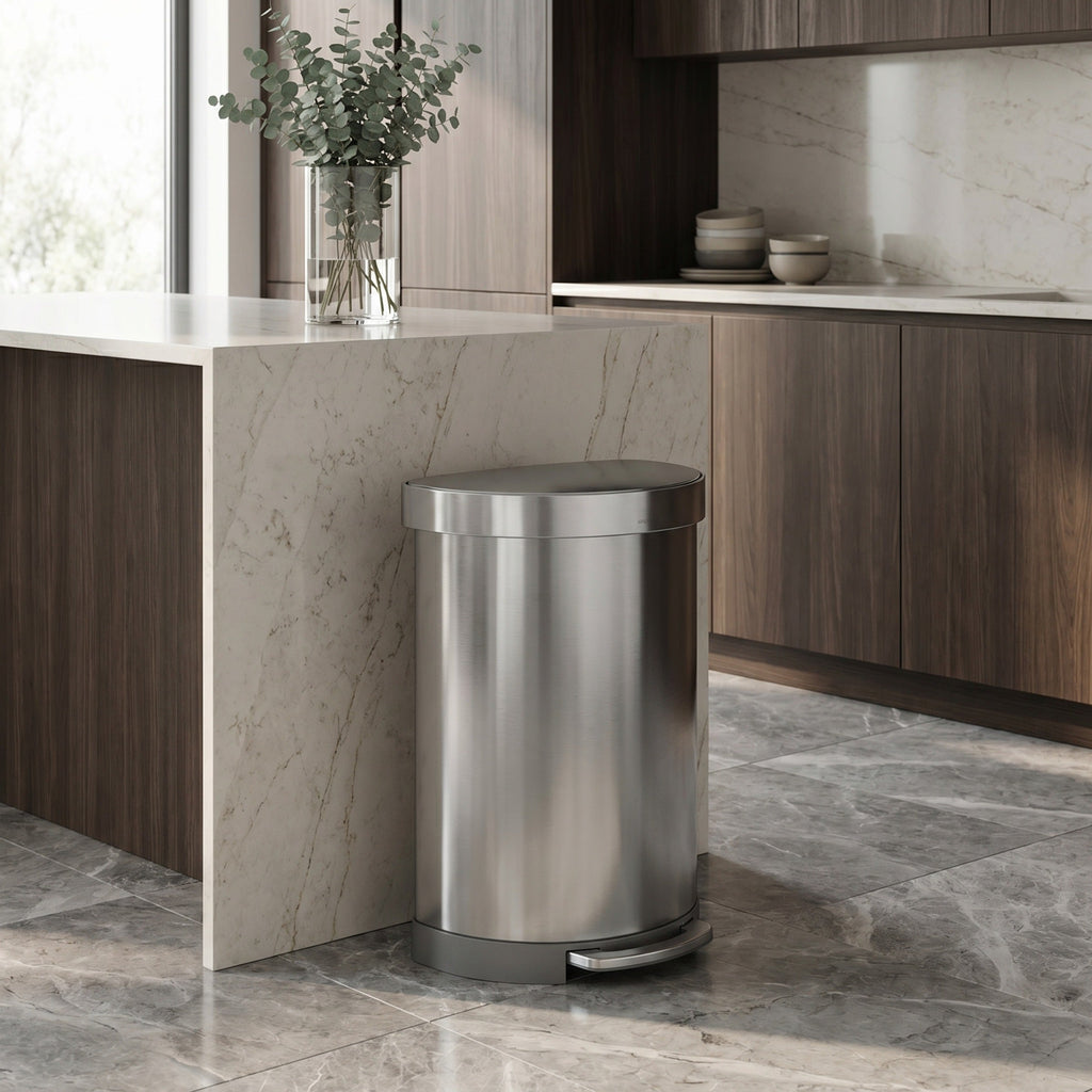 60L Semi-Round Step Can with Liner Rim