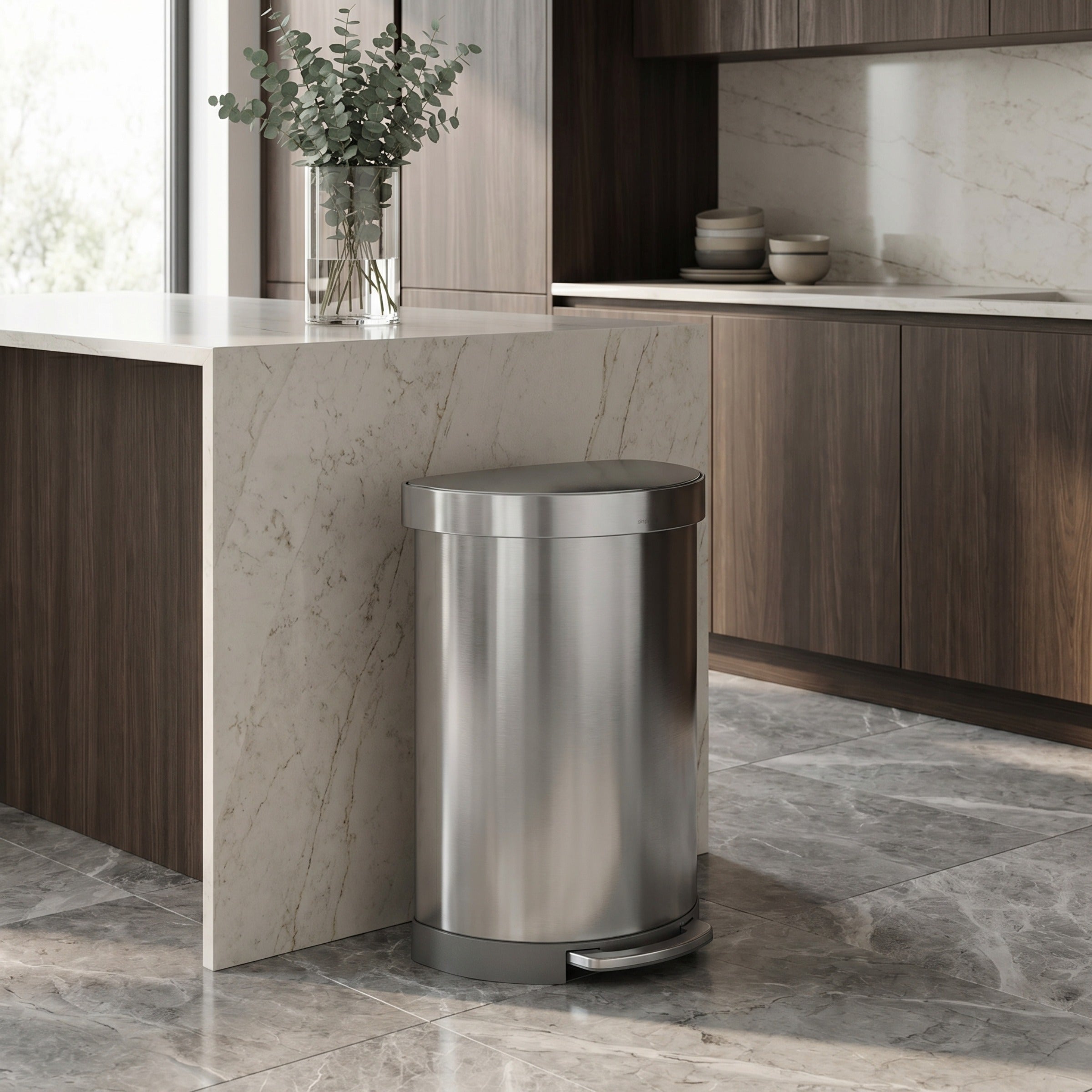 60L Semi-Round Step Can with Liner Rim