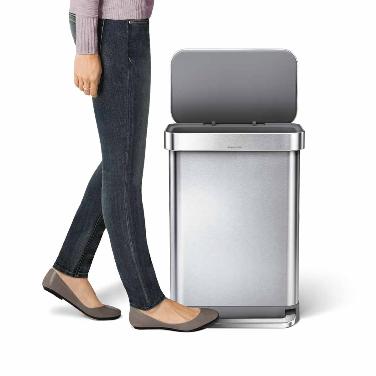 55L Rectangular Step Can with Liner Pocket + Bonus 4.5L Step Can