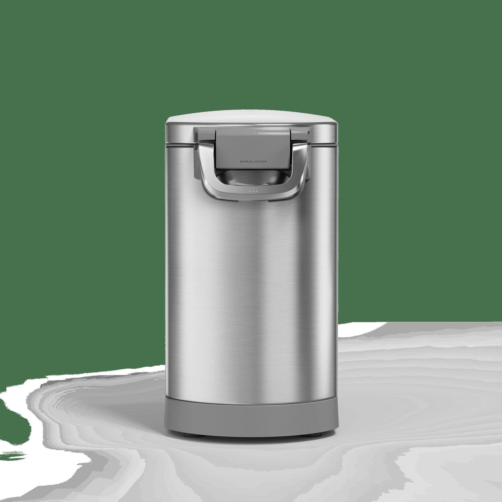 Pet Food Can - Brushed Stainless Steel w/ Grey Trim