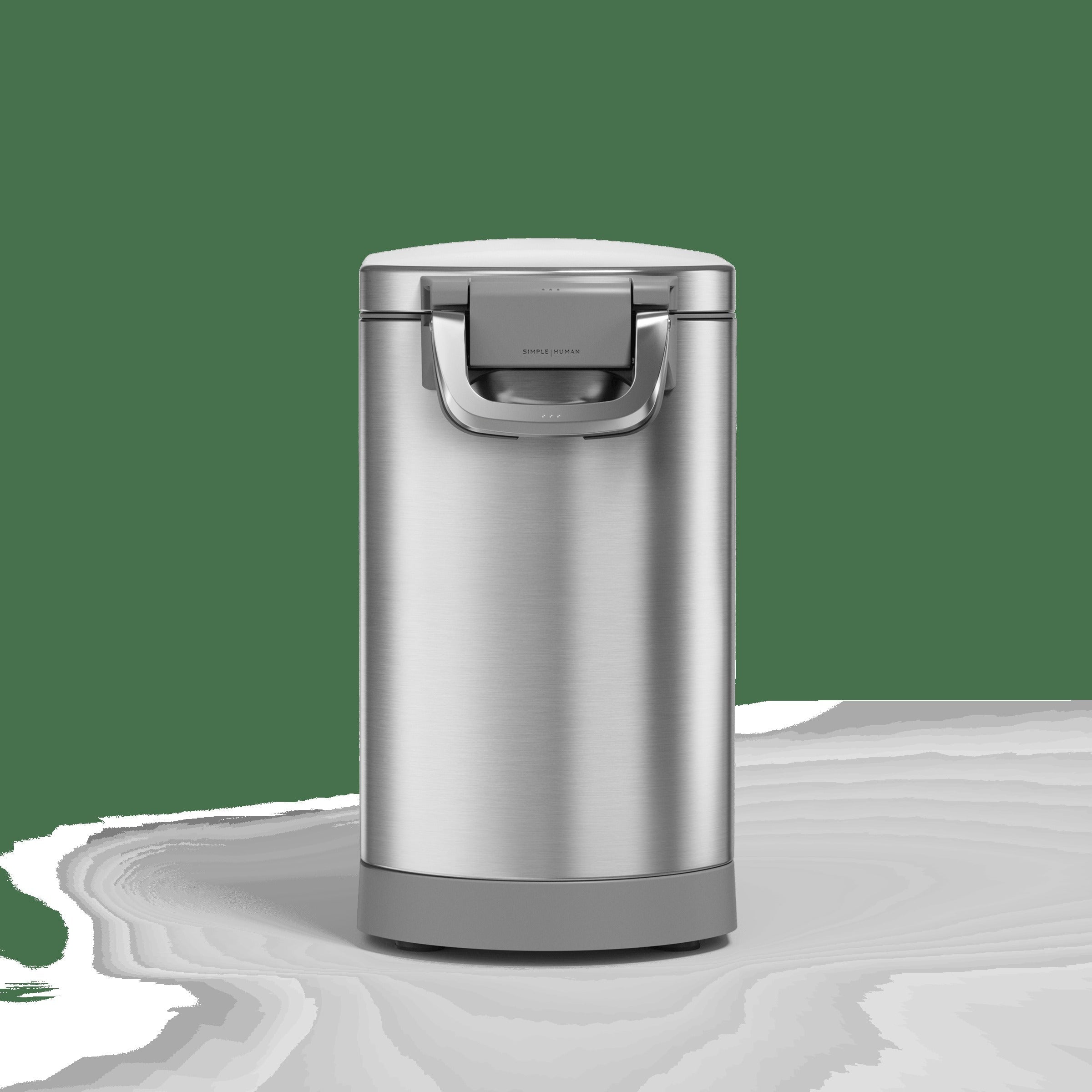 Pet Food Can - Brushed Stainless Steel w/ Grey Trim