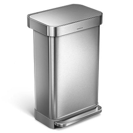 studio 45 litre, rectangular step can with liner pocket