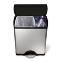 Studio 46L Rectangular Recycler, Brushed Stainless Steel Plastic Lid