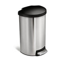 studio 40 litre semi-round step can, brushed stainless steel plastic lid