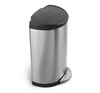 studio 40 litre semi-round step can, brushed stainless steel plastic lid 2