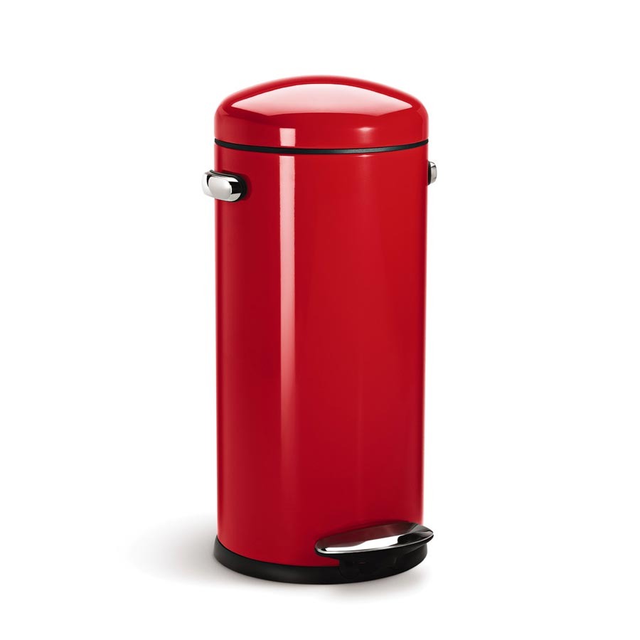 30L round retro step trash can