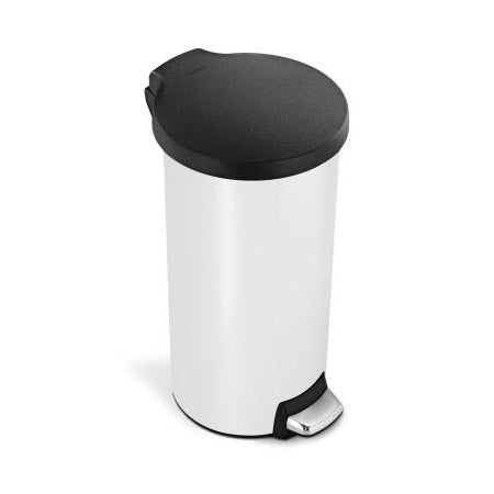 30L classic round step trash can with plastic lid
