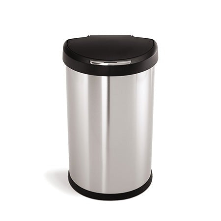 Studio 45L Semi-Round Sensor Can Fingerprint-Proof Brushed Stainless Steel Plastic Lid