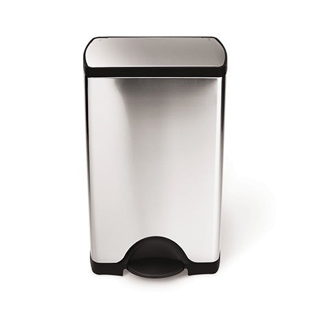 studio 38 litre rectangular step can, brushed stainless steel
