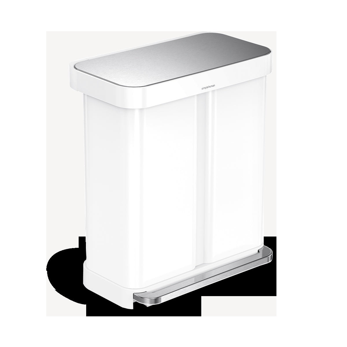 58L Dual Compartment Rectangular Step Can with Liner Pocket
