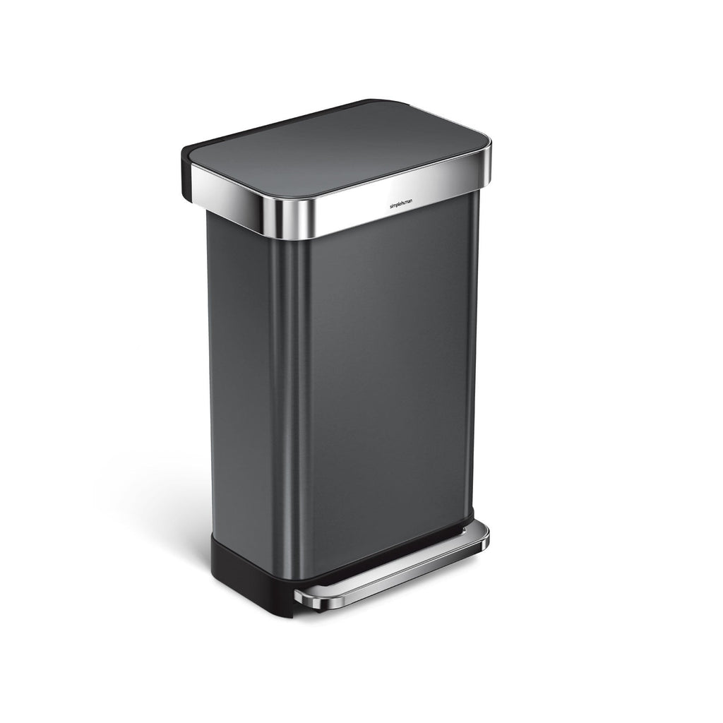 studio 45 litre, rectangular step can with liner pocket