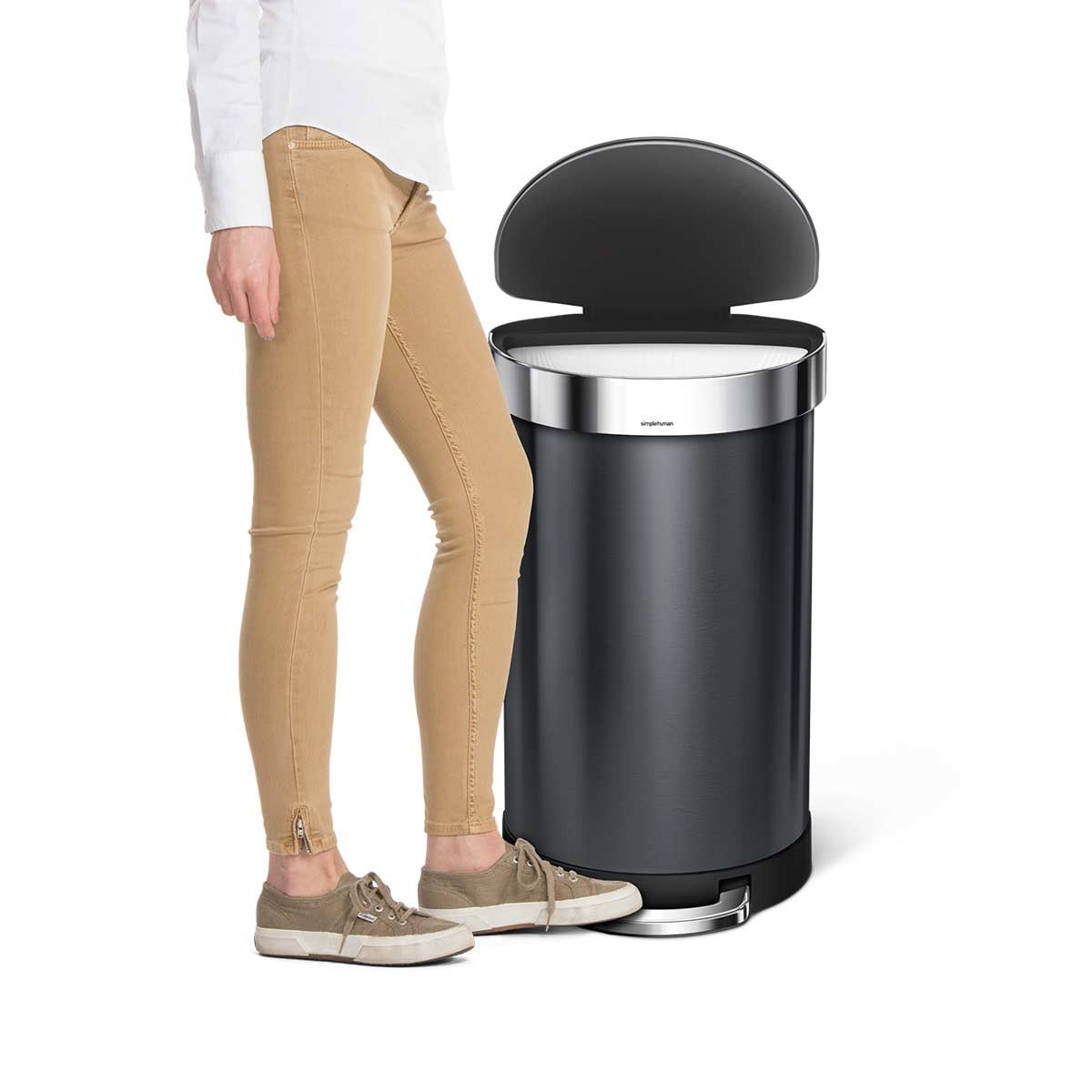 45L Semi-Round Step Can with Liner Rim + 4.5L Round Step Can