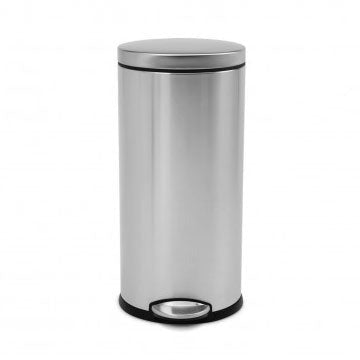 studio 35 litre round step can, brushed stainless steel