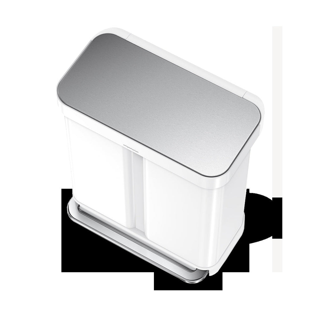 58L Dual Compartment Rectangular Step Can with Liner Pocket