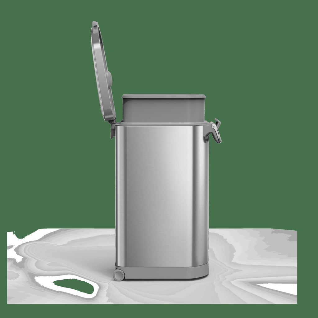 Pet Food Can - Brushed Stainless Steel w/ Grey Trim