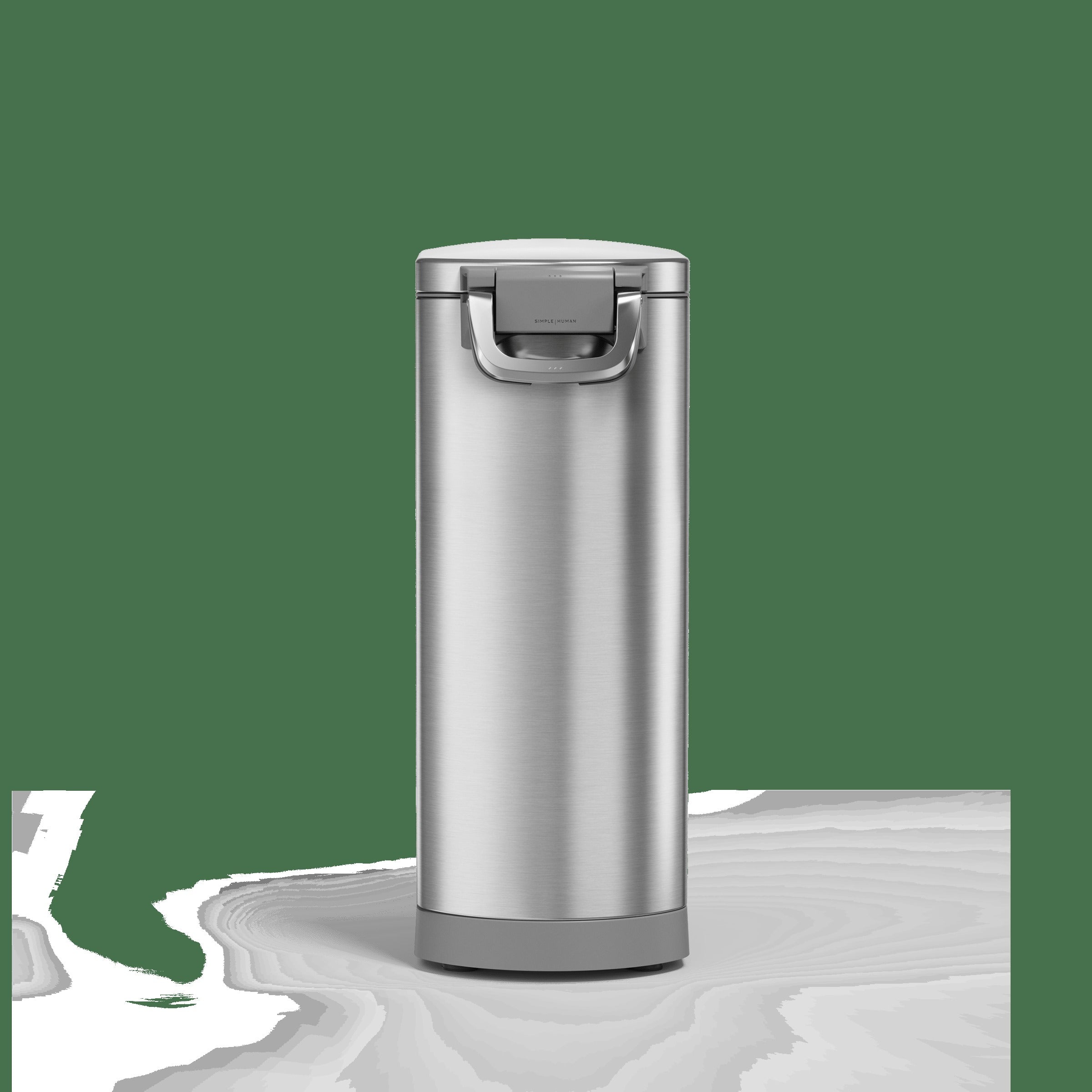 Pet Food Can - Brushed Stainless Steel w/ Grey Trim