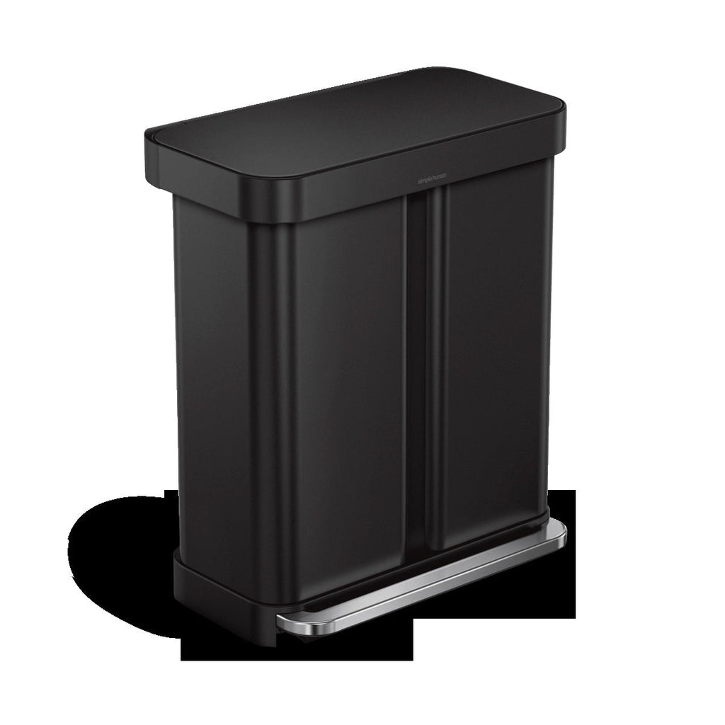 58L Dual Compartment Rectangular Step Can with Liner Pocket
