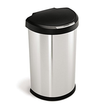 gen1 45L semi-round steel sensor trash can w/ plastic lid