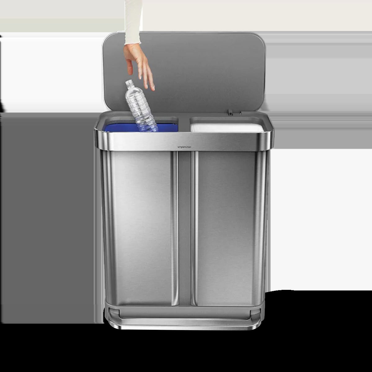 gen1 58L dual compartment rectangular sensor can with voice and motion control
