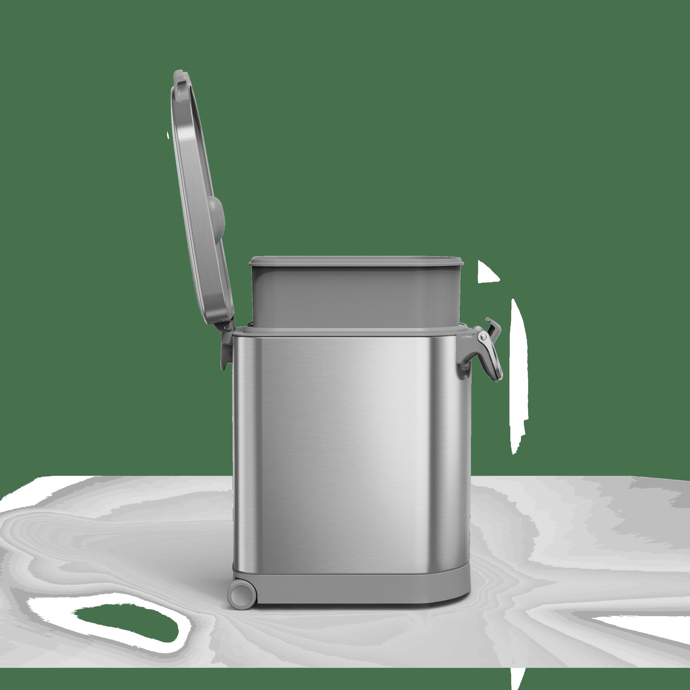 Pet Food Can - Brushed Stainless Steel w/ Grey Trim