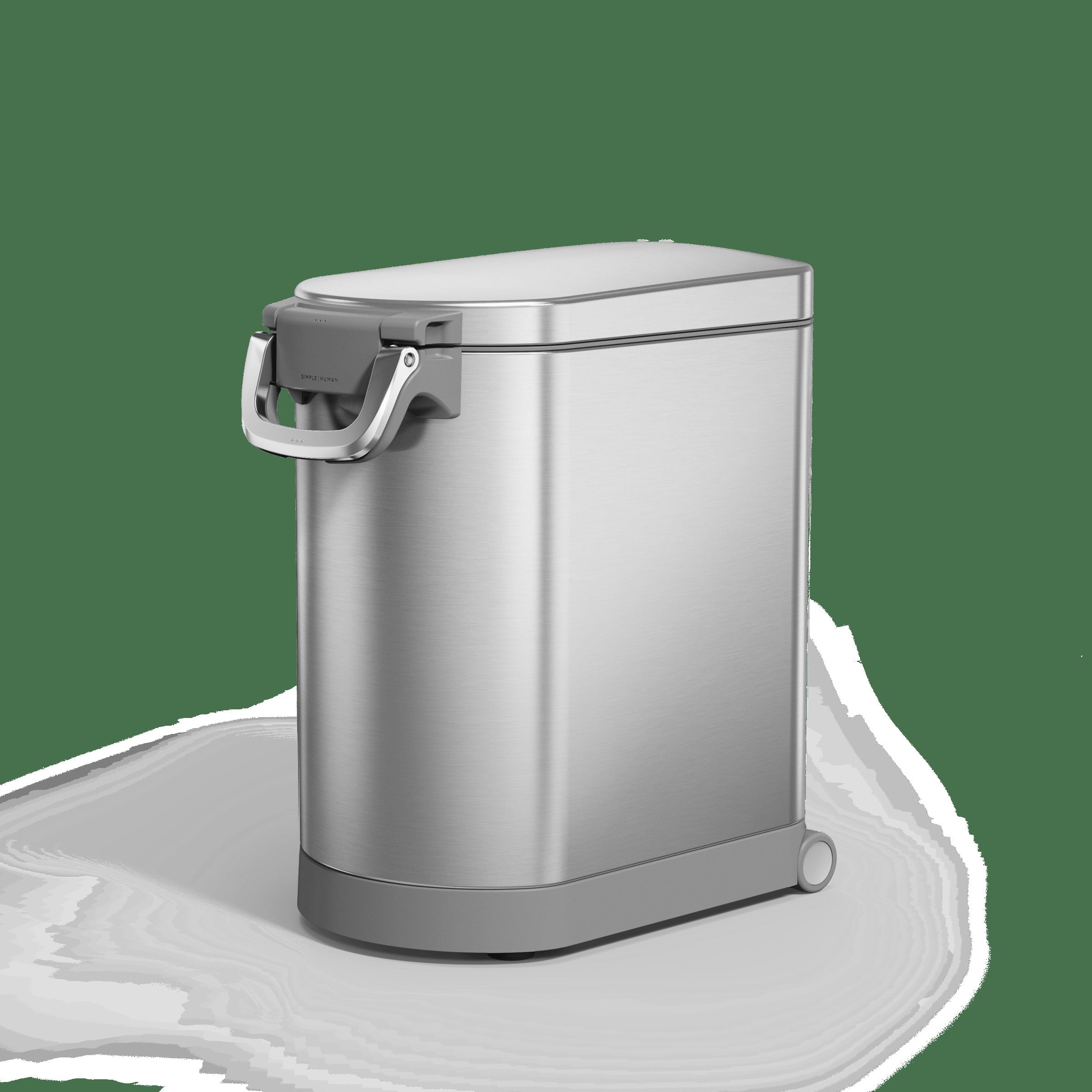 Pet Food Can - Brushed Stainless Steel w/ Grey Trim