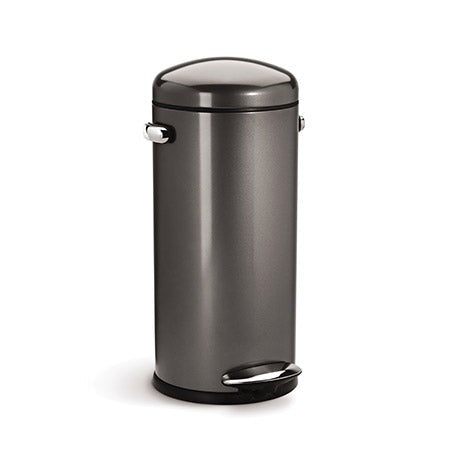 30L round retro step trash can