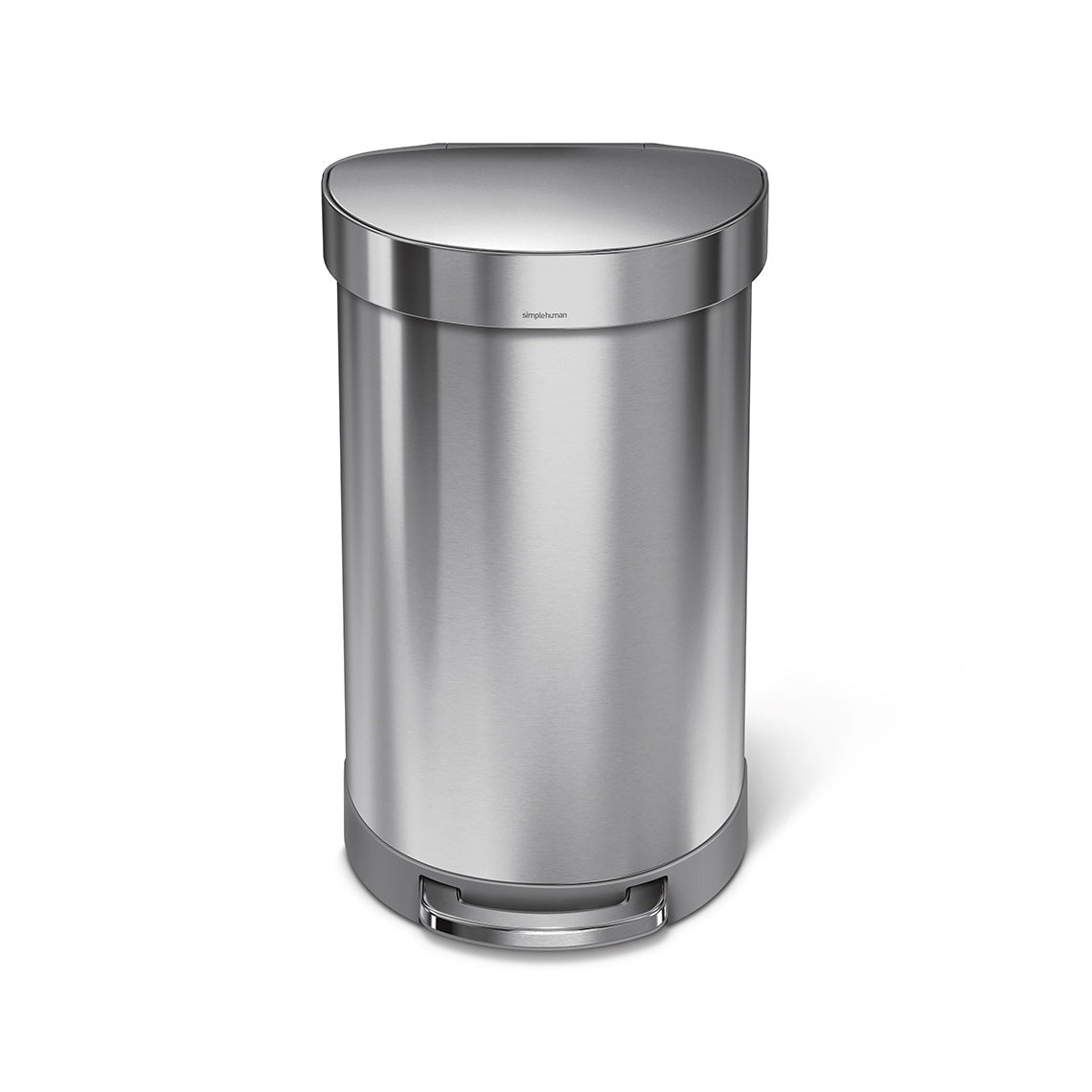 studio 45 litre, semi-round step can, stainless steel