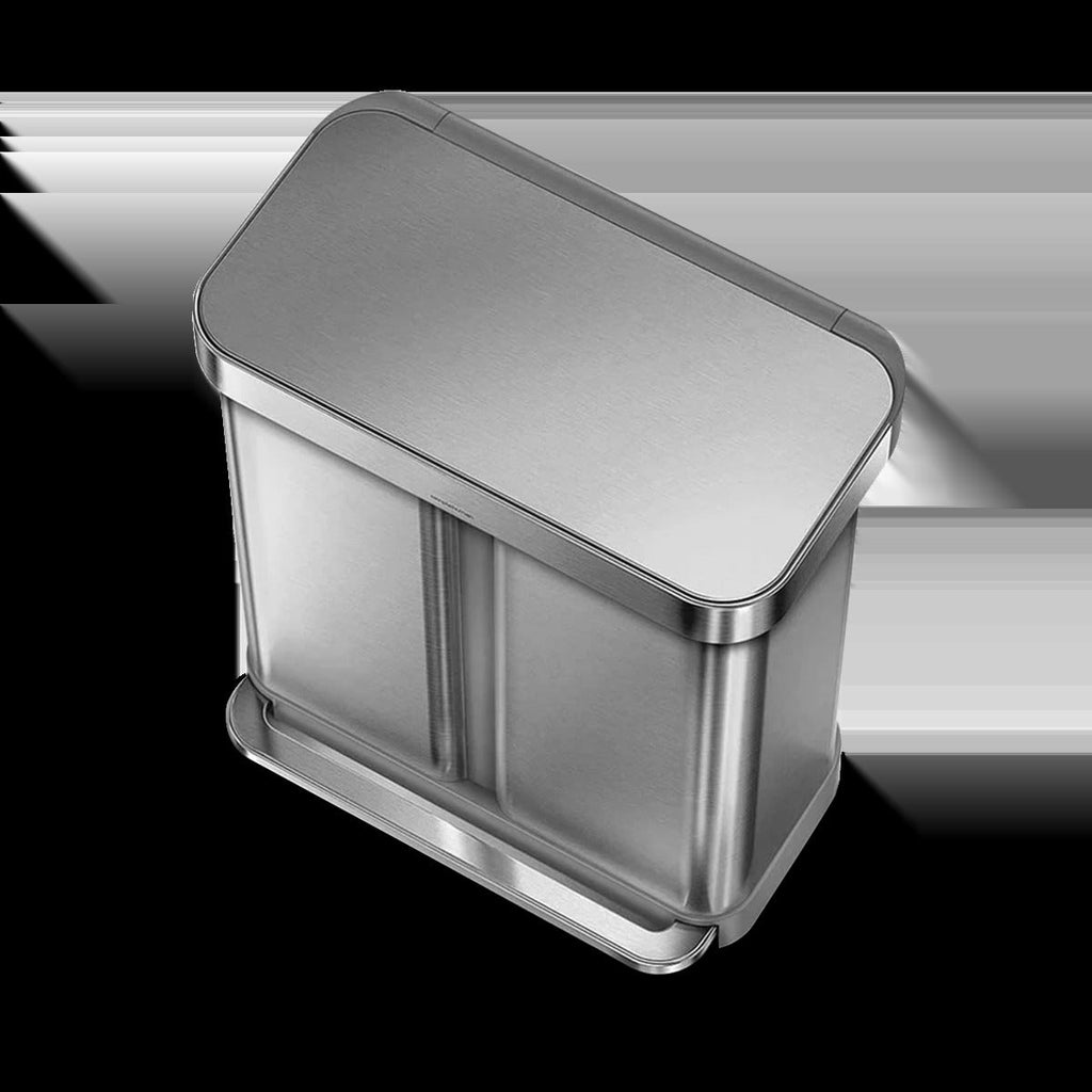 gen1 58L dual compartment rectangular sensor can with voice and motion control