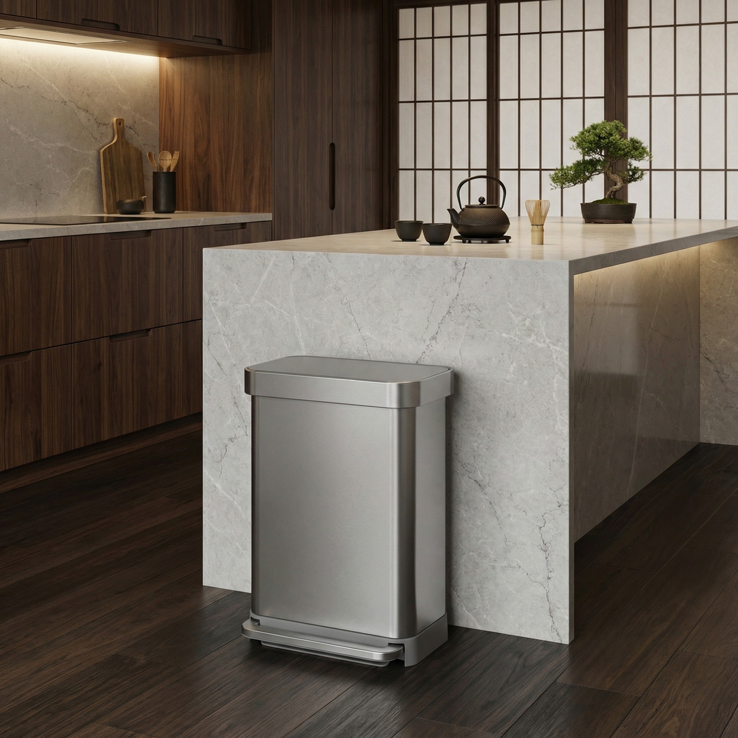 55L Rectangular Step Can with Liner Pocket