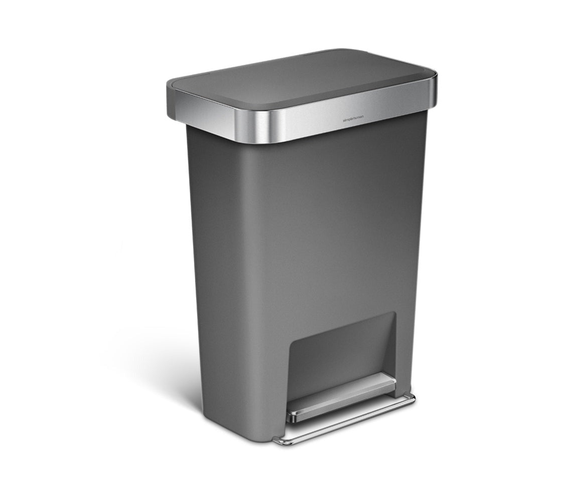 studio 45 litre, rectangular plastic step can with liner pocket