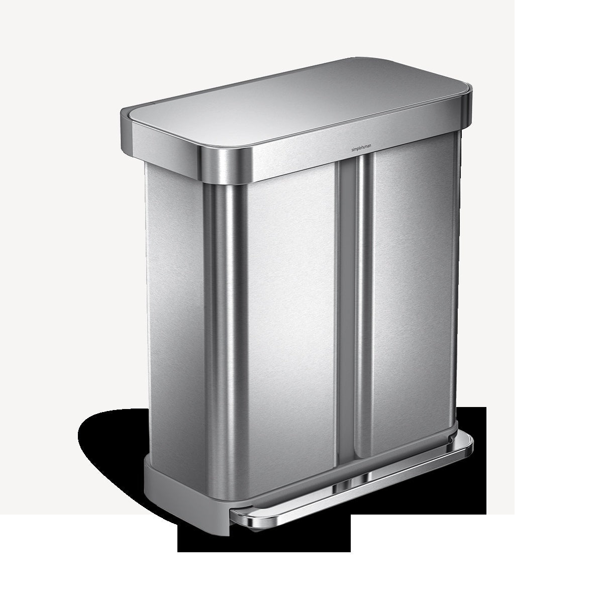 58L Dual Compartment Rectangular Step Can with Liner Pocket